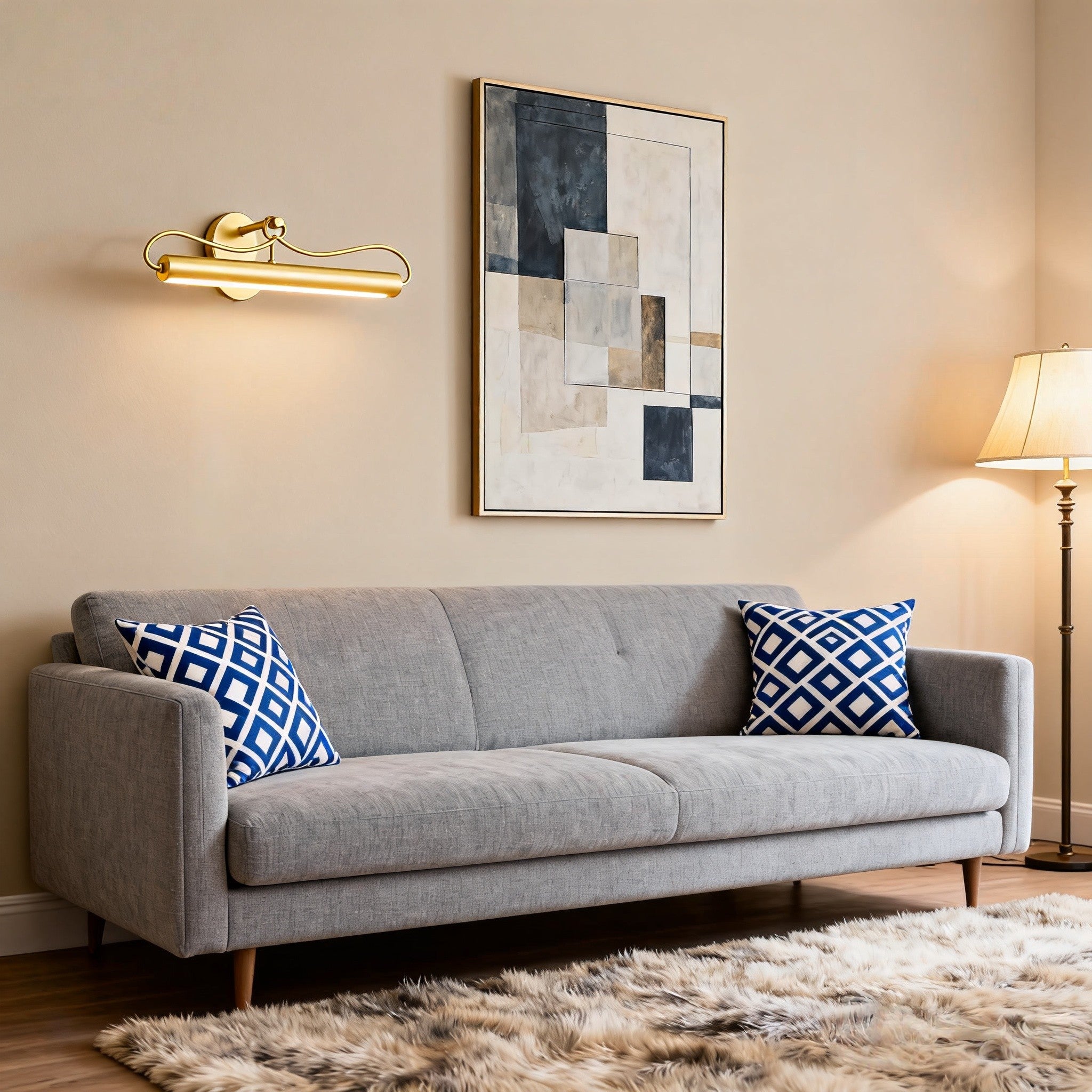 Aurix Picture Light Sconce with Curved Arm Design - Elegant Wall Lighting for Art and Living Spaces