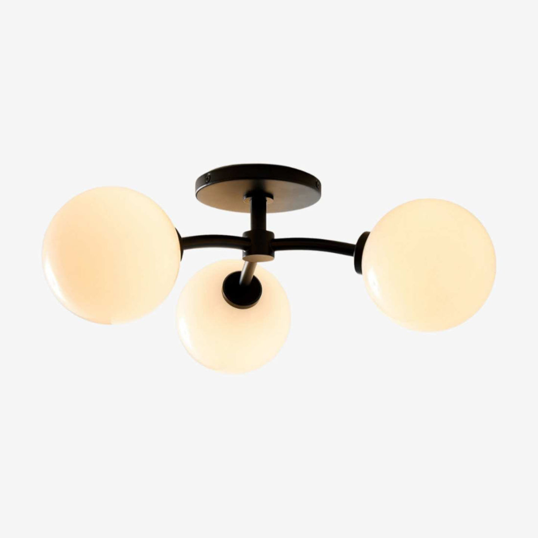 Arden Glass Contemporary 3 Light Ceiling Fixture - Sculptural Multi-Light Fixture for Living Spaces