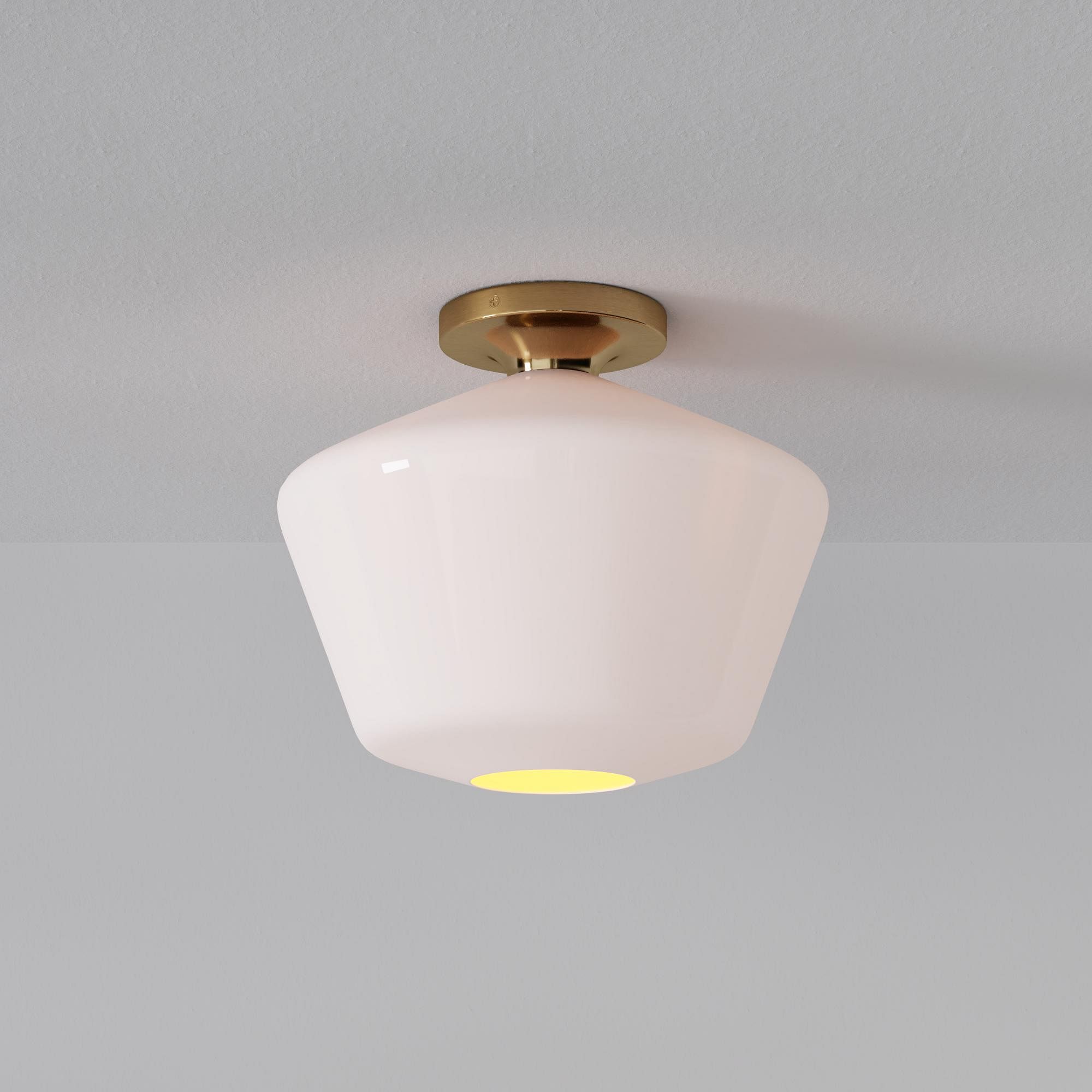 Merin Minimalist Sleek Geometric Glass Flushmount Light