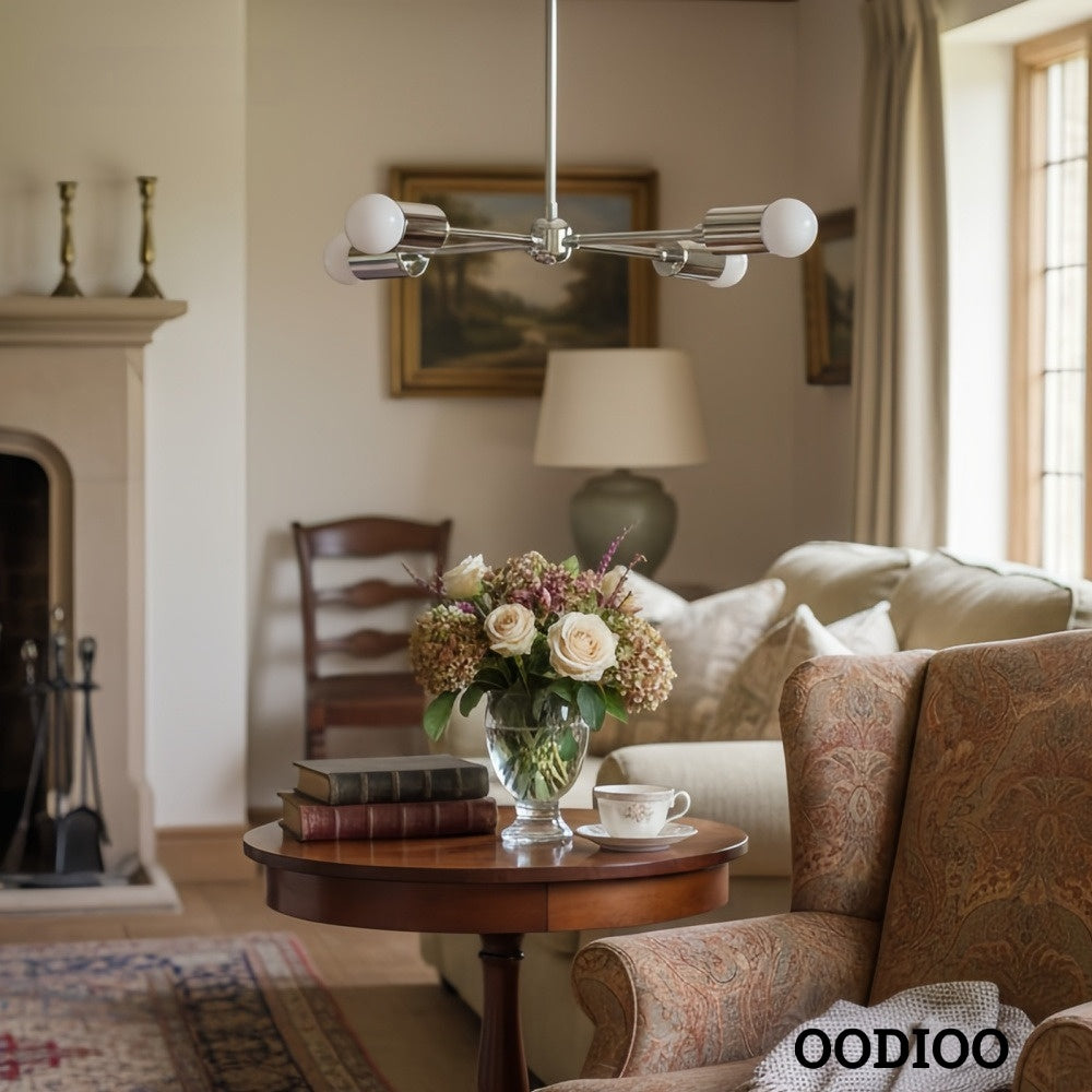 Lumen Radial-Arm Geometric Lamp – Modern Ceiling Lighting for Foyer or Office