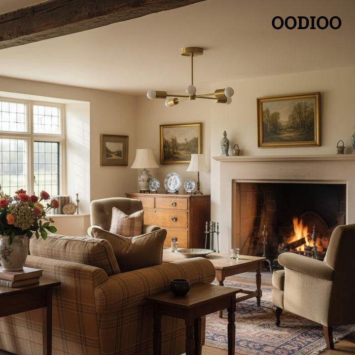 Lumen Radial-Arm Geometric Lamp – Modern Ceiling Lighting for Foyer or Office