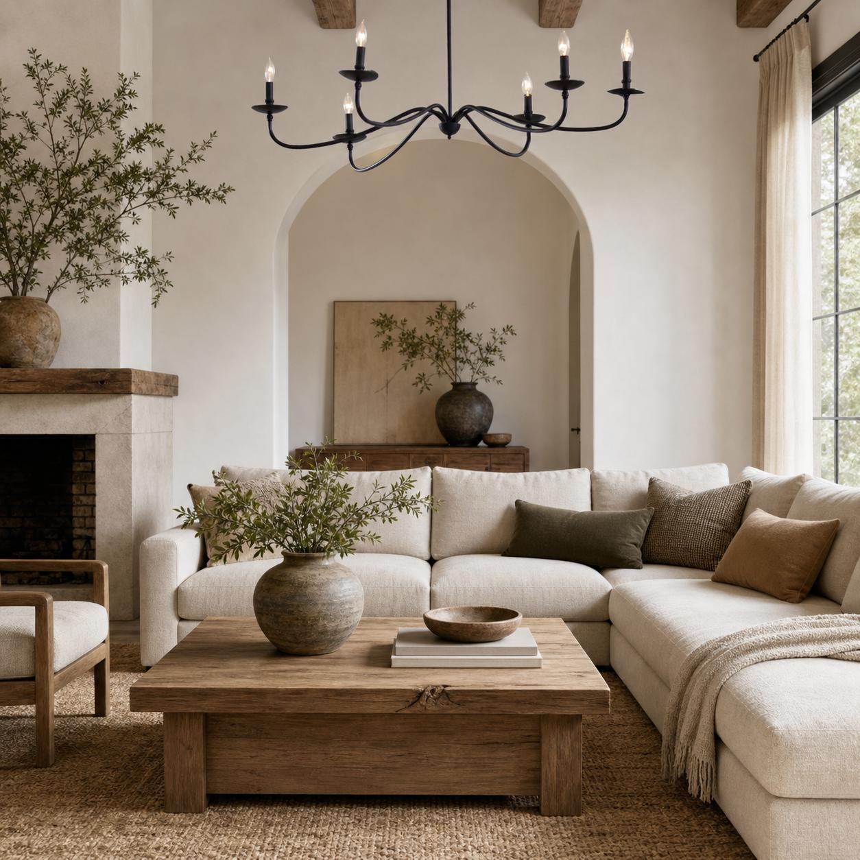Rowan Timeless Iron Candle Design Chandelier - Industrial Interior Lighting For Bedroom