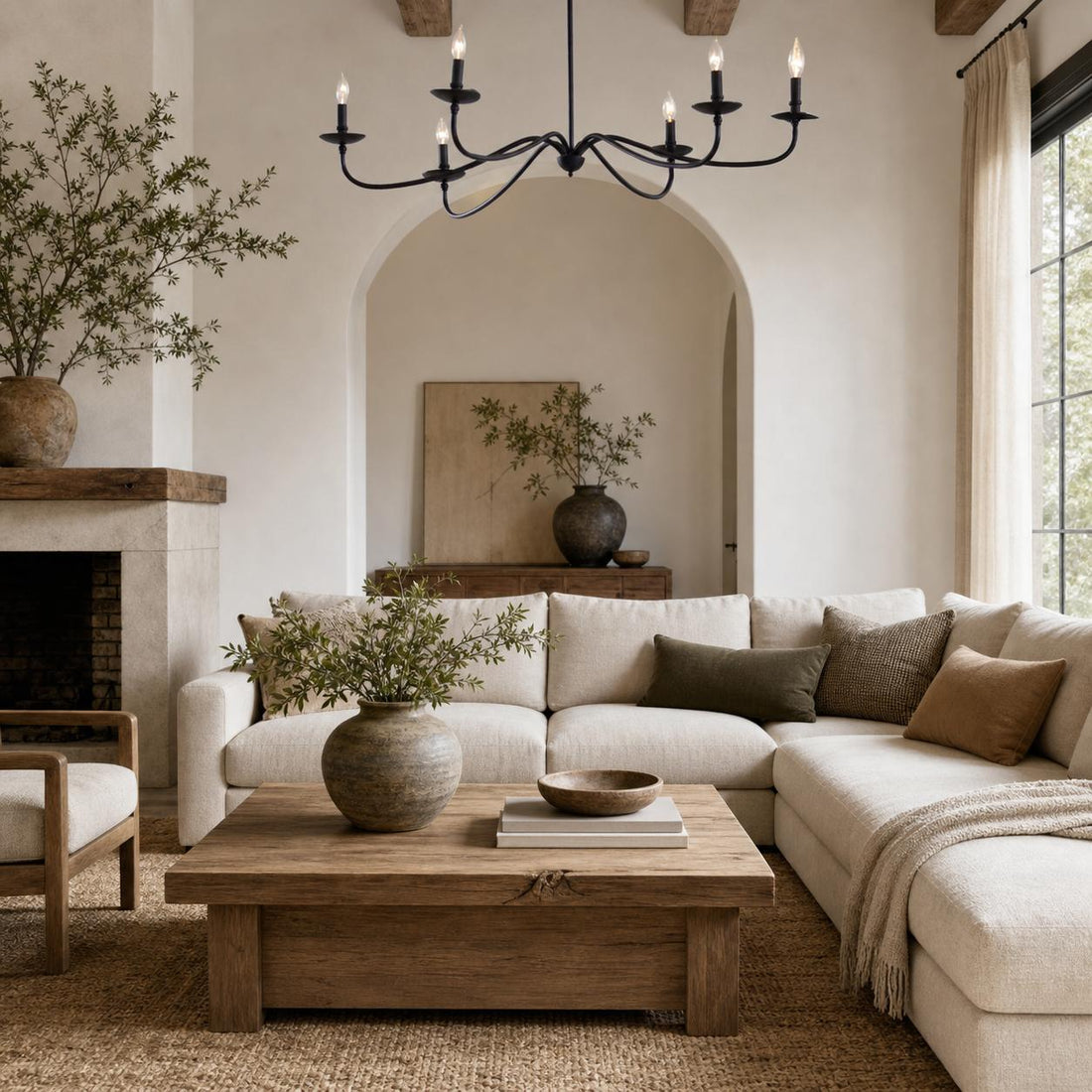 Rowan Timeless Iron Candle Design Chandelier - Industrial Interior Lighting For Bedroom