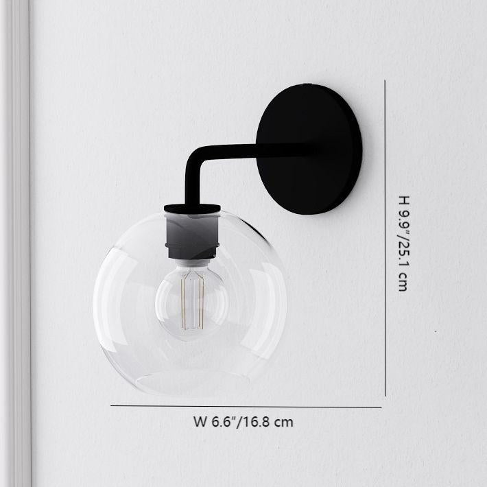 Selvion Artistic Globe Sconce Light - Handcrafted Glass Sculptural Wall Fixture