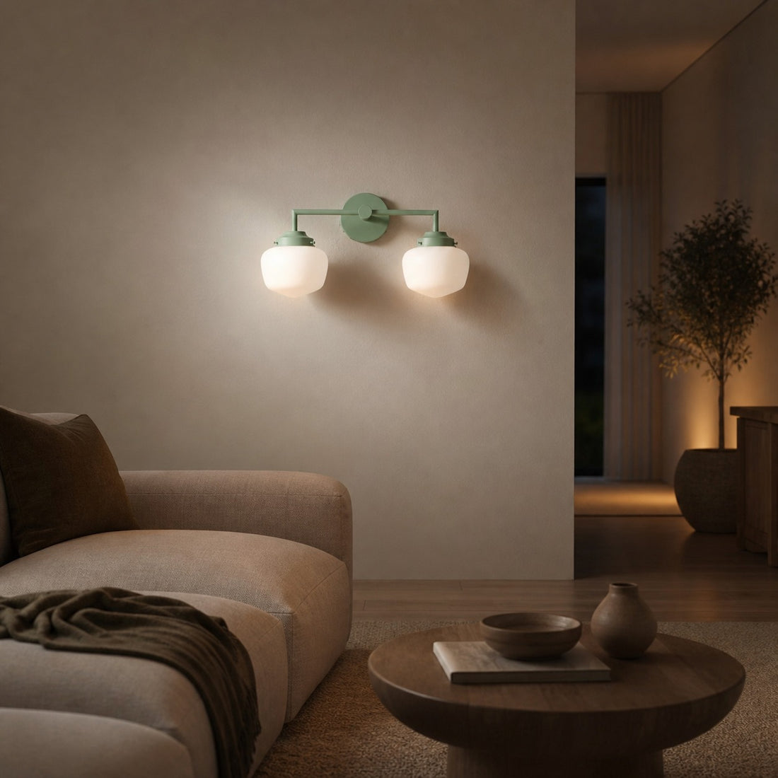 Opalume Glass Vanity Light - Vintage Inspired Bathroom Wall Lighting