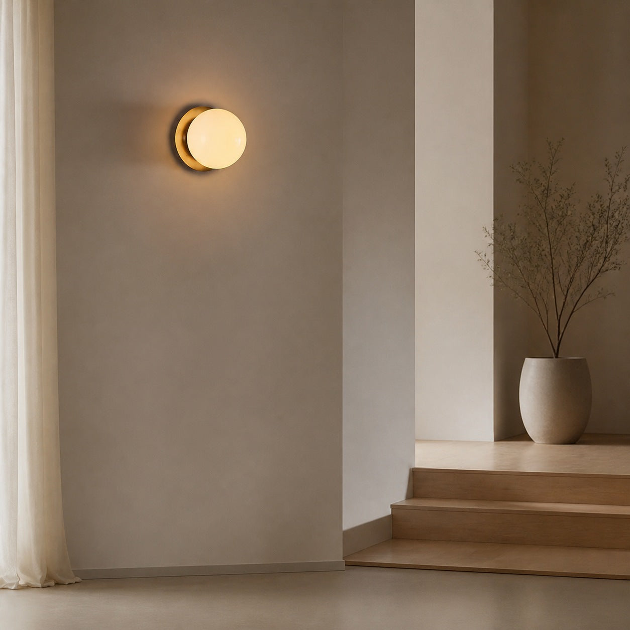 Rivolence Wall Sconce – Antique Brass Milk Glass Light