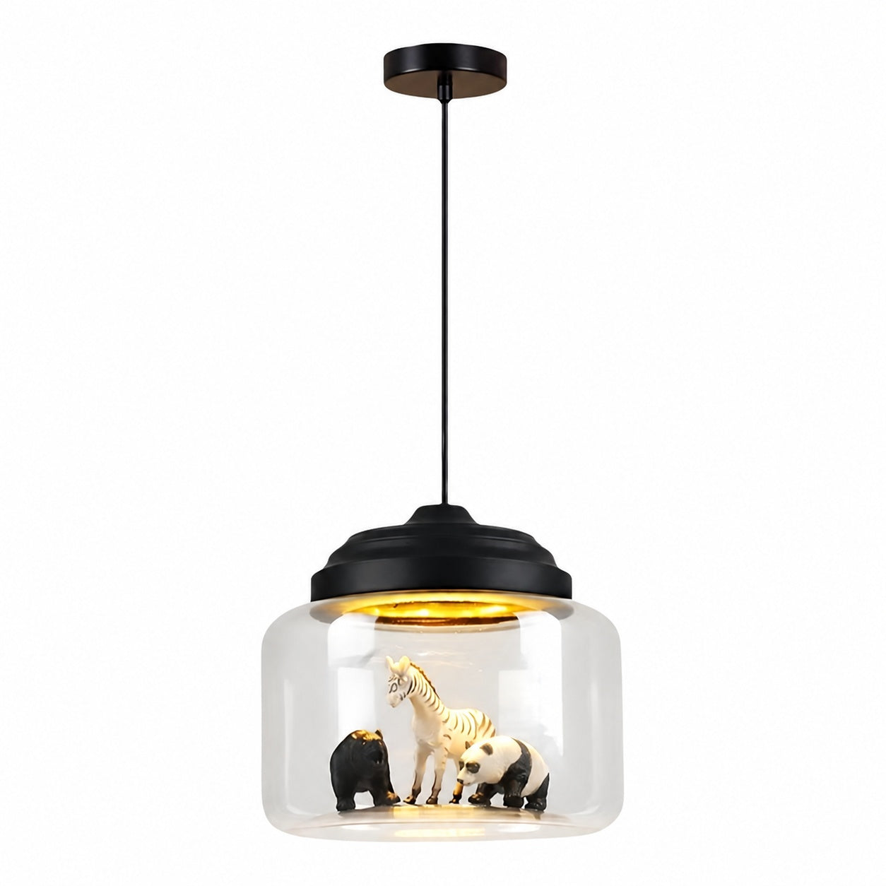 Beastlynn Animal Glass Pendant Lamp - Creative Zoo Design Hanging Light for Nursery N23