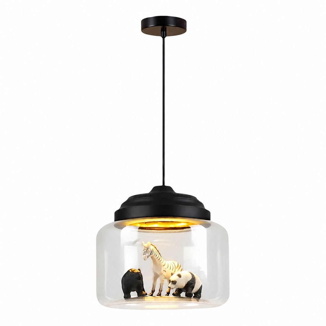 Beastlynn Animal Glass Pendant Lamp - Creative Zoo Design Hanging Light for Nursery N23