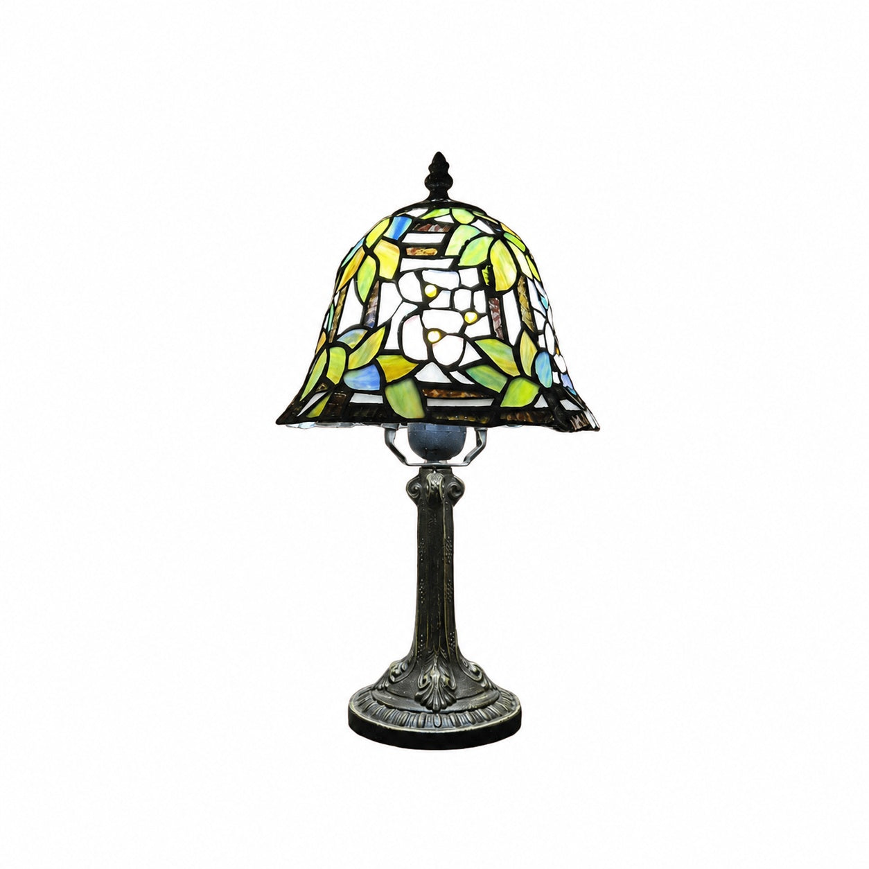 Virelle Traditional Tiffany Table Lamp – Colorful Stained Glass Dome Desk Light for Bedroom