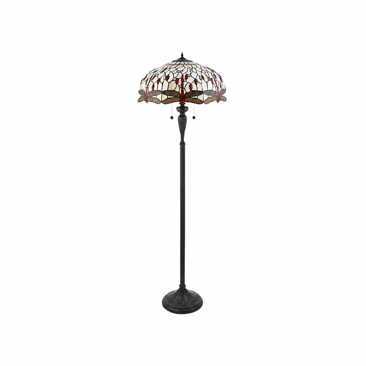 TF Dragonfly Motif Floor Lamp – Vintage Stained-Glass for Living Rooms
