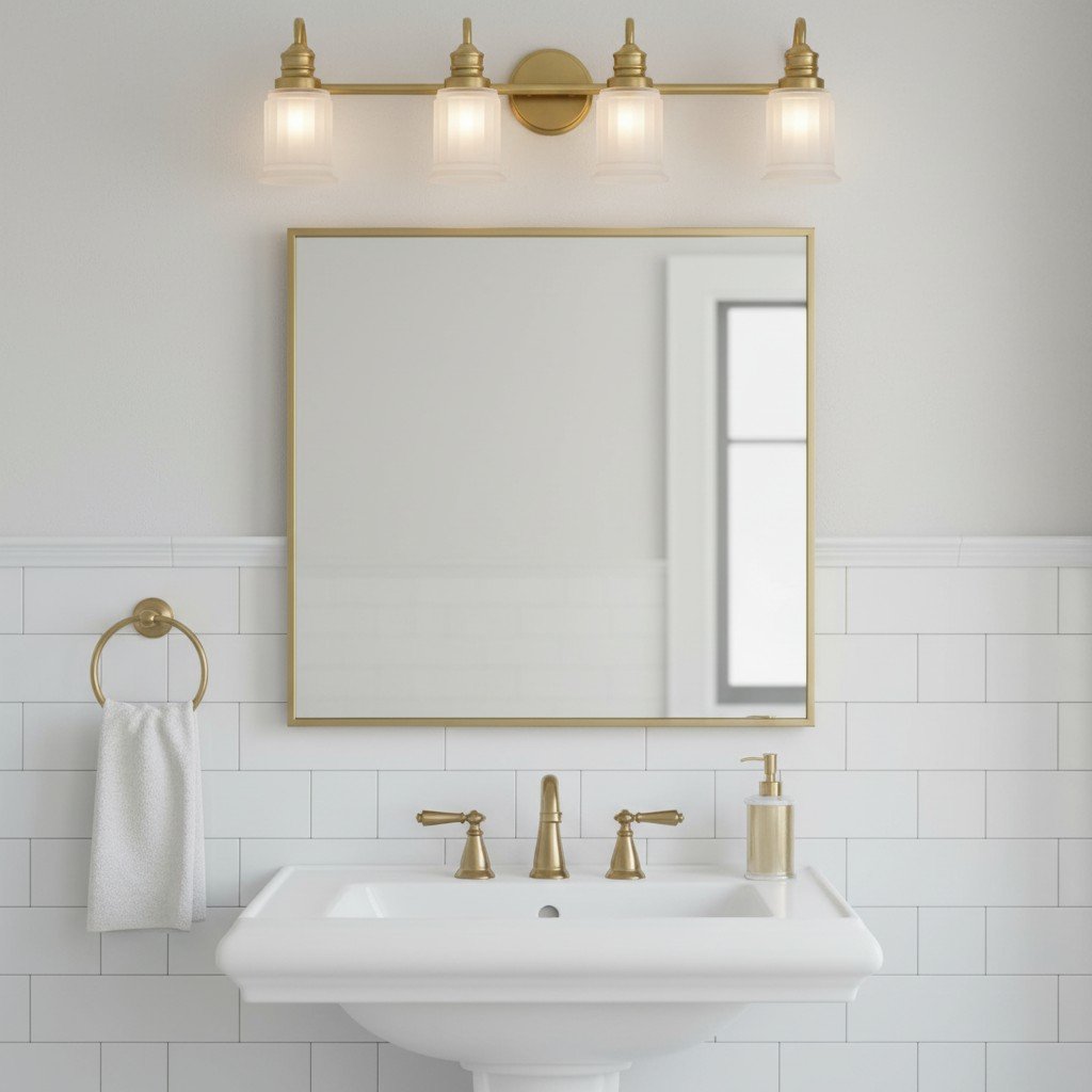 Lirra Bathroom Metal Wall Lamp with Glass Shade - Damp Rated Wall Sconce