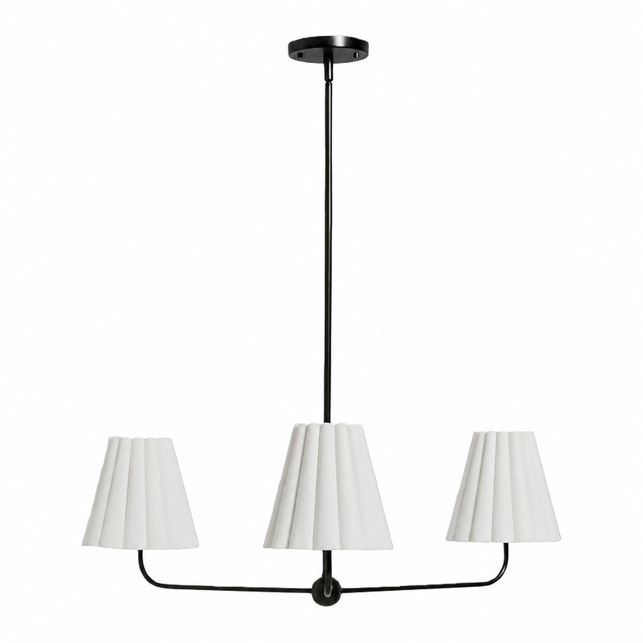 Ruffmeto Ruffled Shade Metal Frame Chandelier for Dining, Entry and Living Room