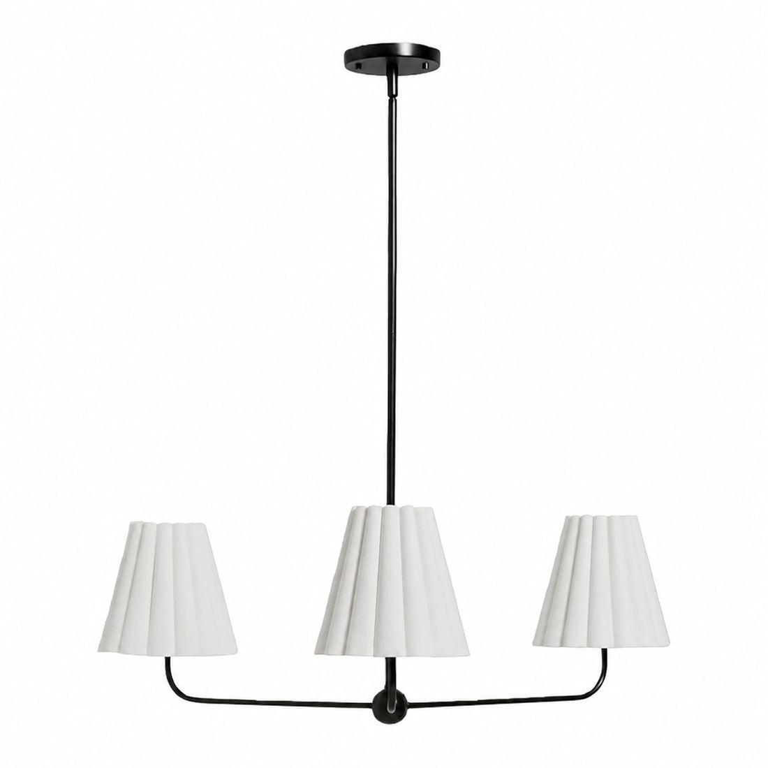 Ruffmeto Ruffled Shade Metal Frame Chandelier for Dining, Entry and Living Room