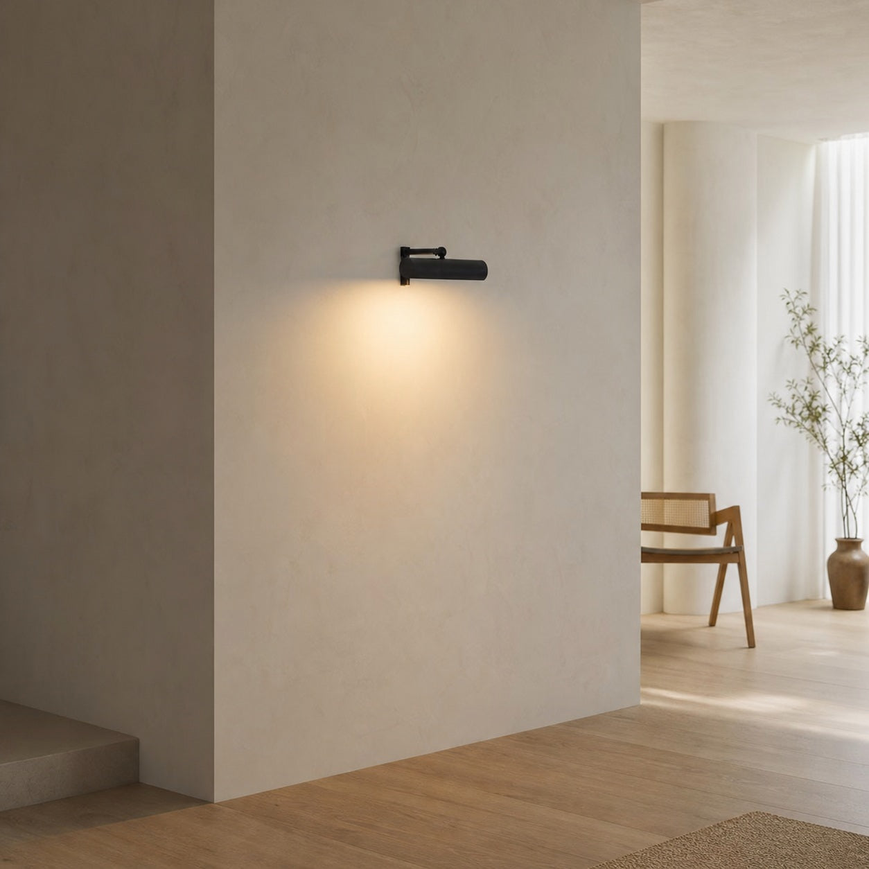 Libris Cylinder Picture Light - Metal Shade Wall Lamp for Living Room or Bedroom
