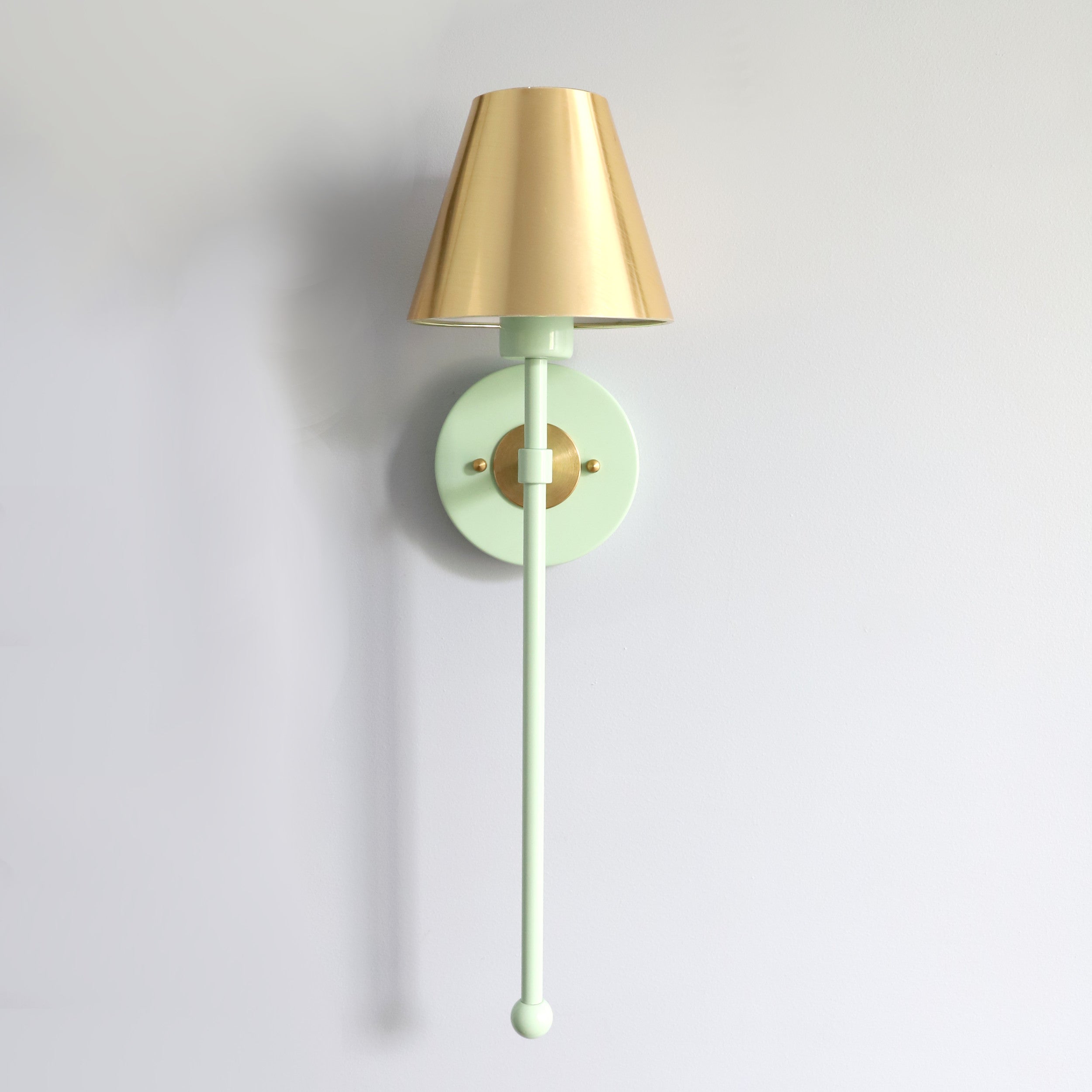 Colorful Single Light Wall Sconce - Brass Accent for Bathroom & Hallway