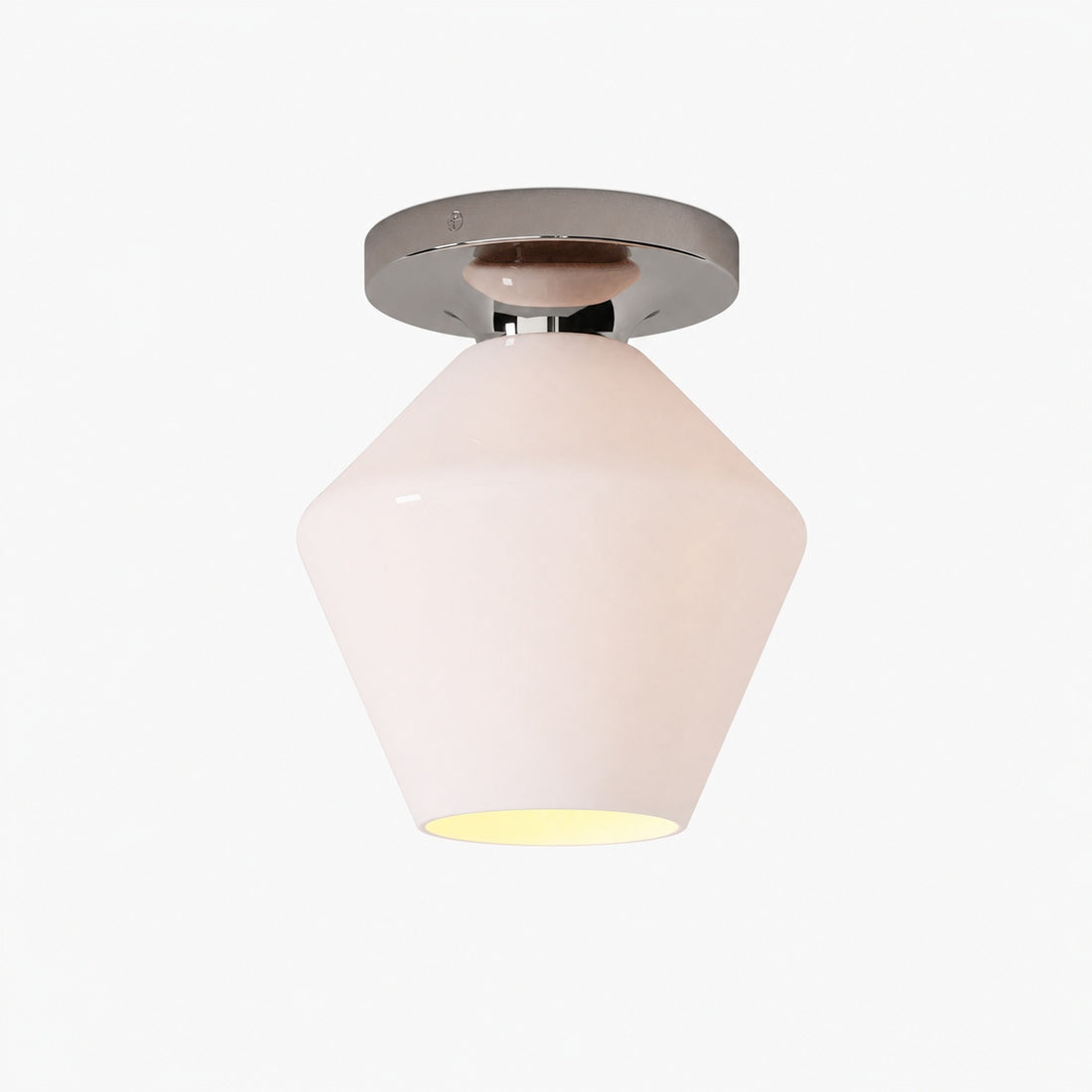Merin Minimalist Sleek Geometric Glass Flushmount Light