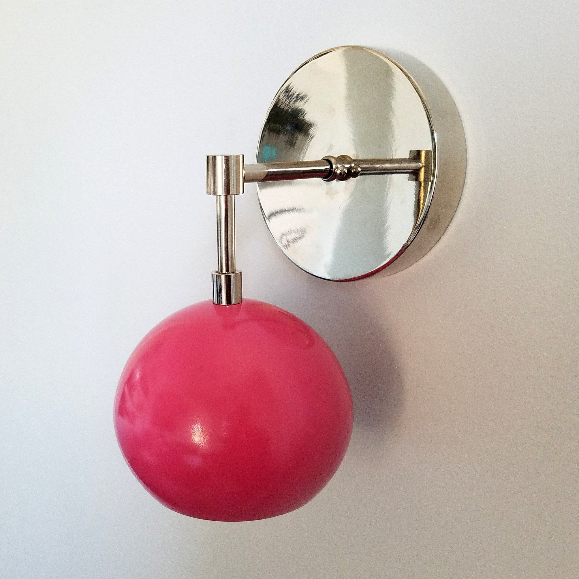 Modern Accent Soft Pink Globe Shade Wall Sconce