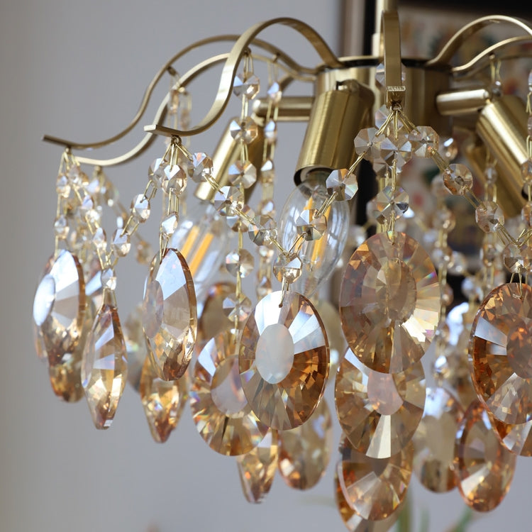 Vintage Sumptuous Teardrop Crystal Chandelier