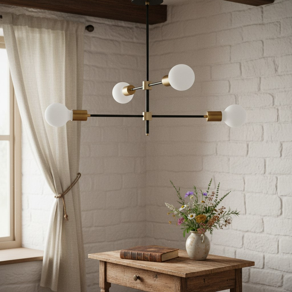 Lumen Mid - Century Globe Chandelier – Elegant Statement Light for Living Room