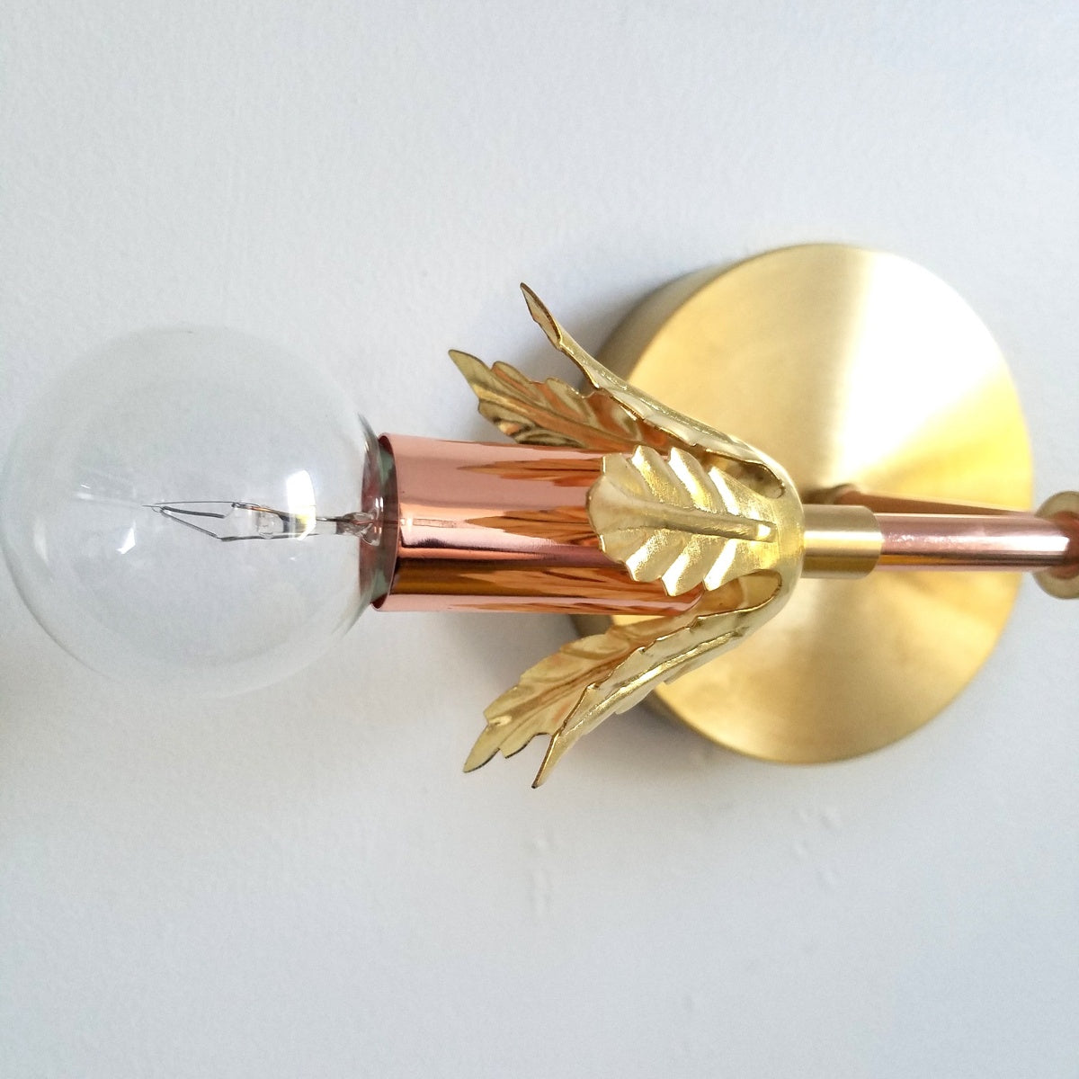 Romantic Polished Copper Wall Sconce - Modern Gilded Accent Light