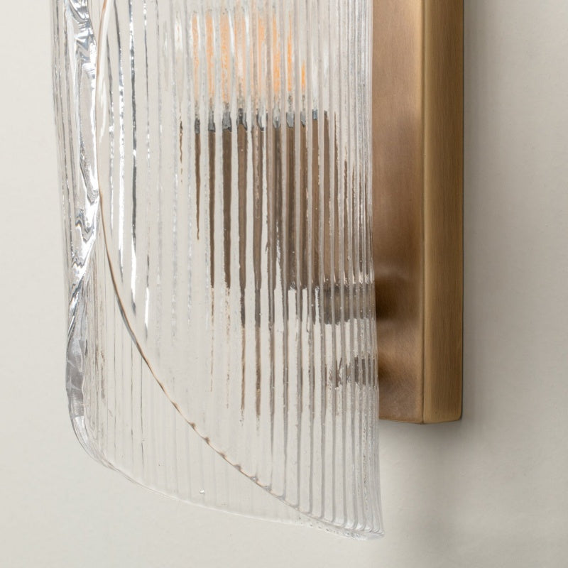 Velora Cylinder Glass Wall Light – Refined Brass Wall Sconce for Entryway or Bedside