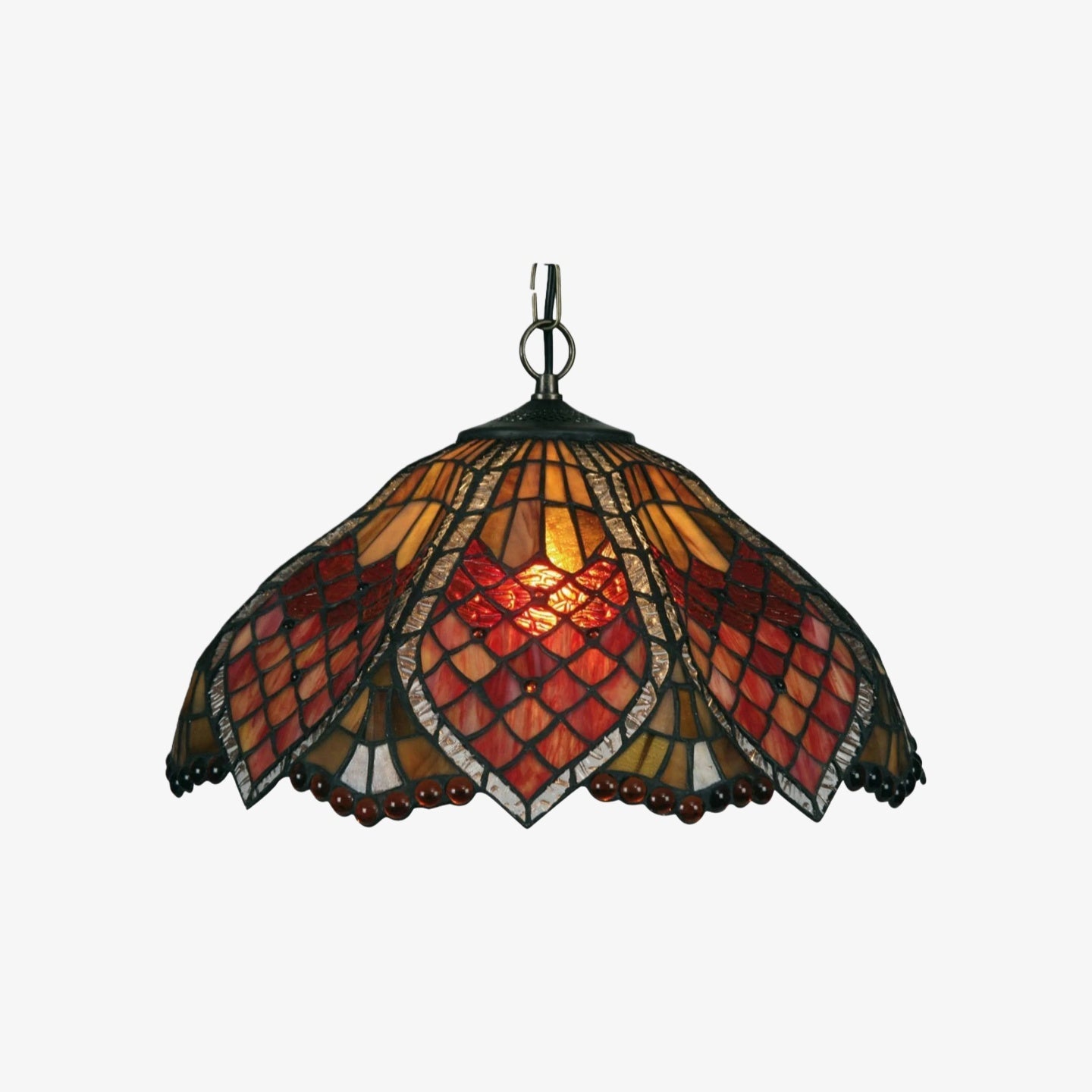 TF Orsino Vintage Art Deco Pendant Light - Textured Glass Lighting for Bedrooms & Halls