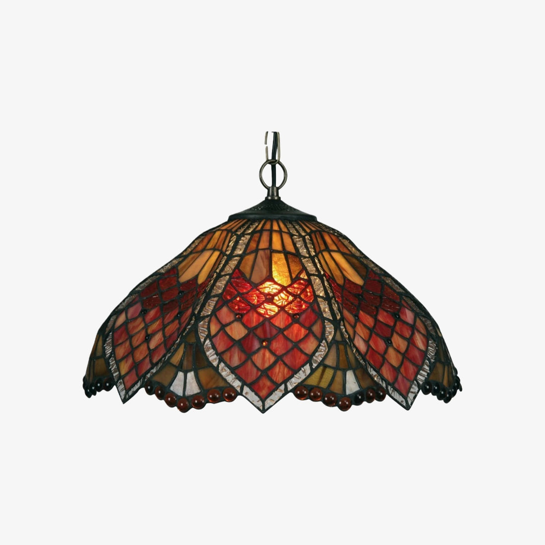 TF Orsino Vintage Art Deco Pendant Light - Textured Glass Lighting for Bedrooms & Halls