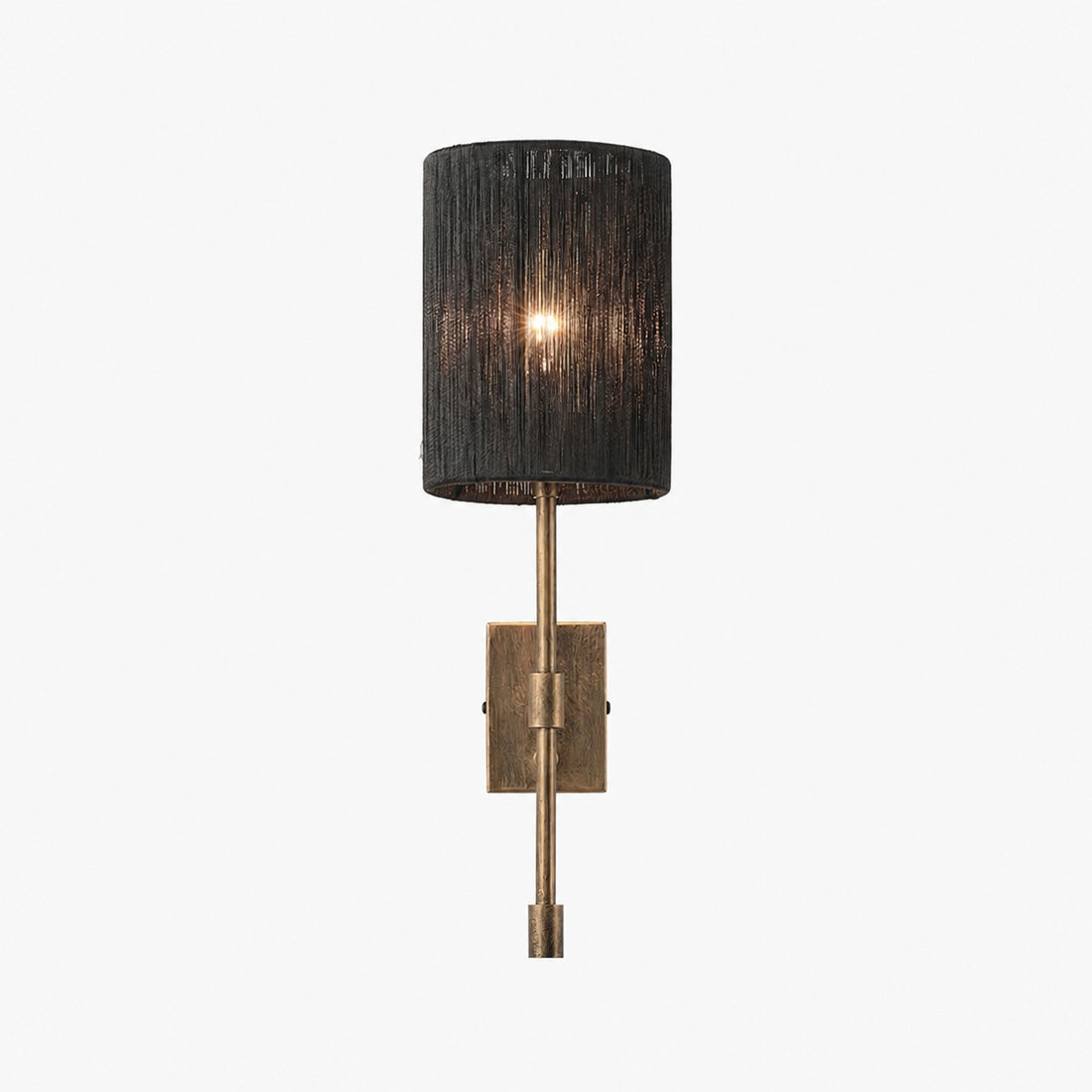 Atticus Fabric Shade Wall Sconce - Modern Brass Wall Light for Bedroom and Hallway