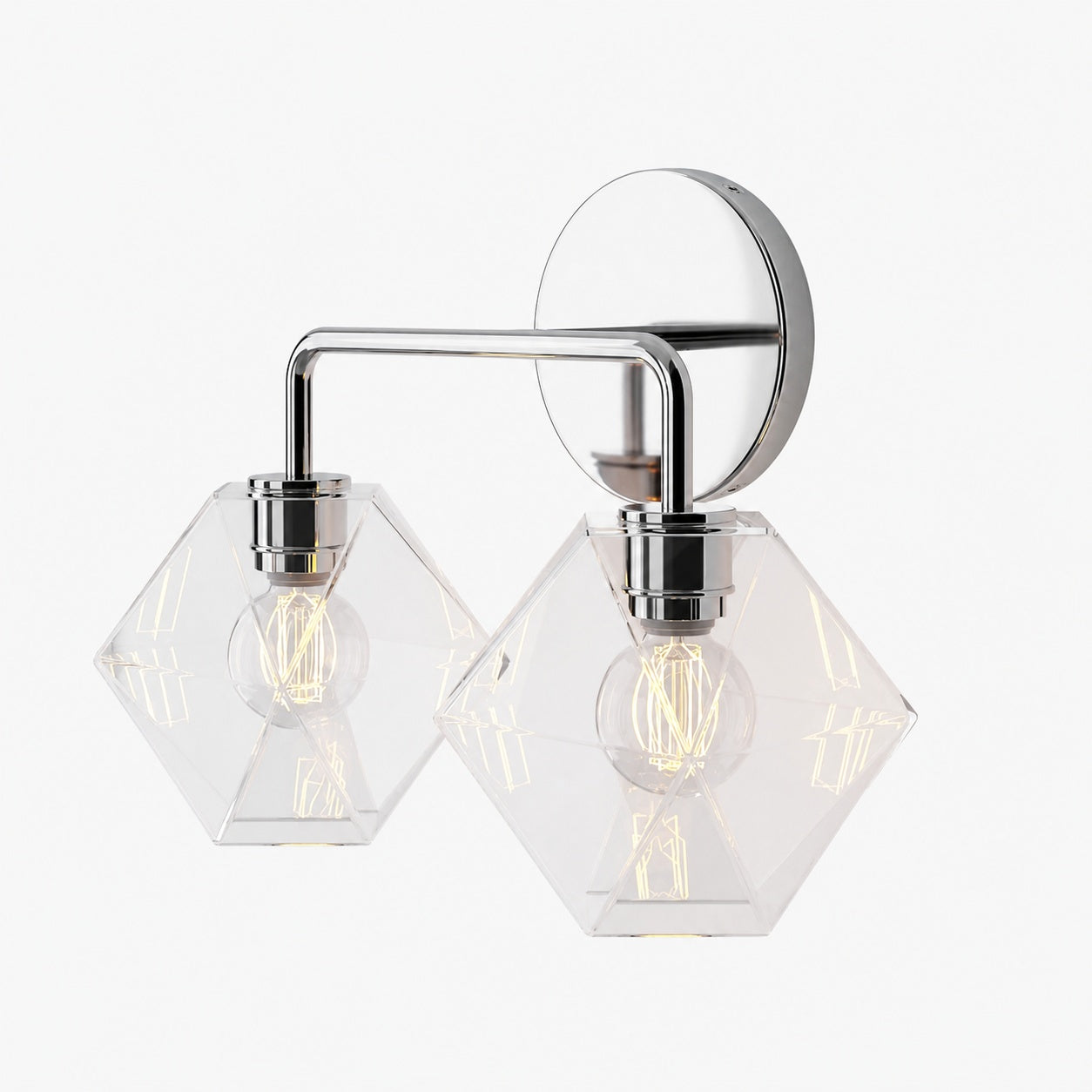 Talvior Geometric Modern Bathroom Sconce - Faceted Shade Light in Luxe Finishes