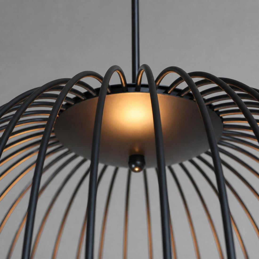 Radiloop Minimalist Suspension Lamp - Metal Lantern-Inspired Design for Dining Room N48