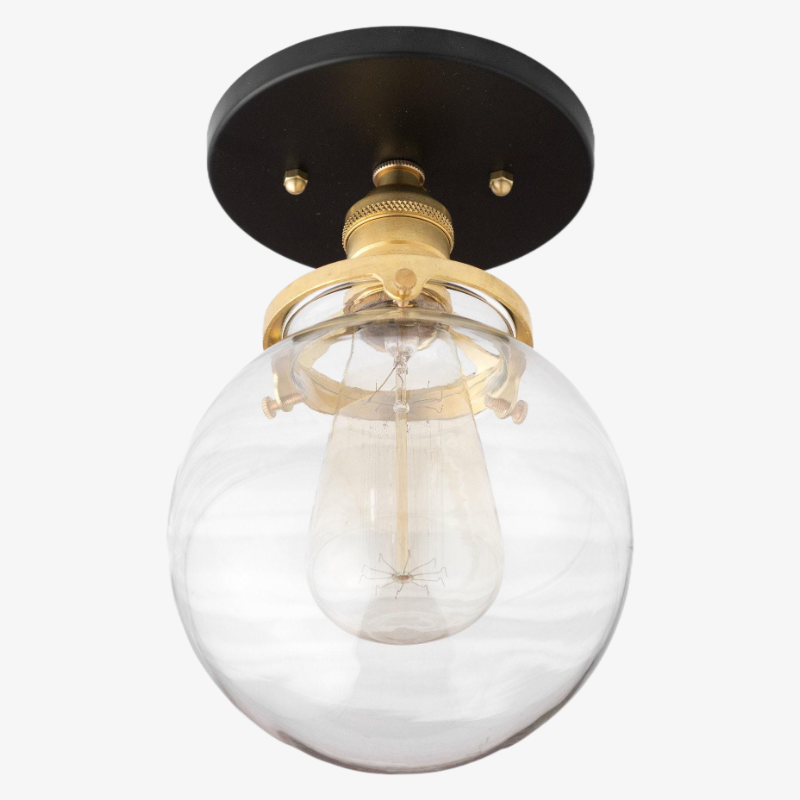 Glorica Glass Retro Globe Ceiling Light - Vintage Industrial Home Lighting