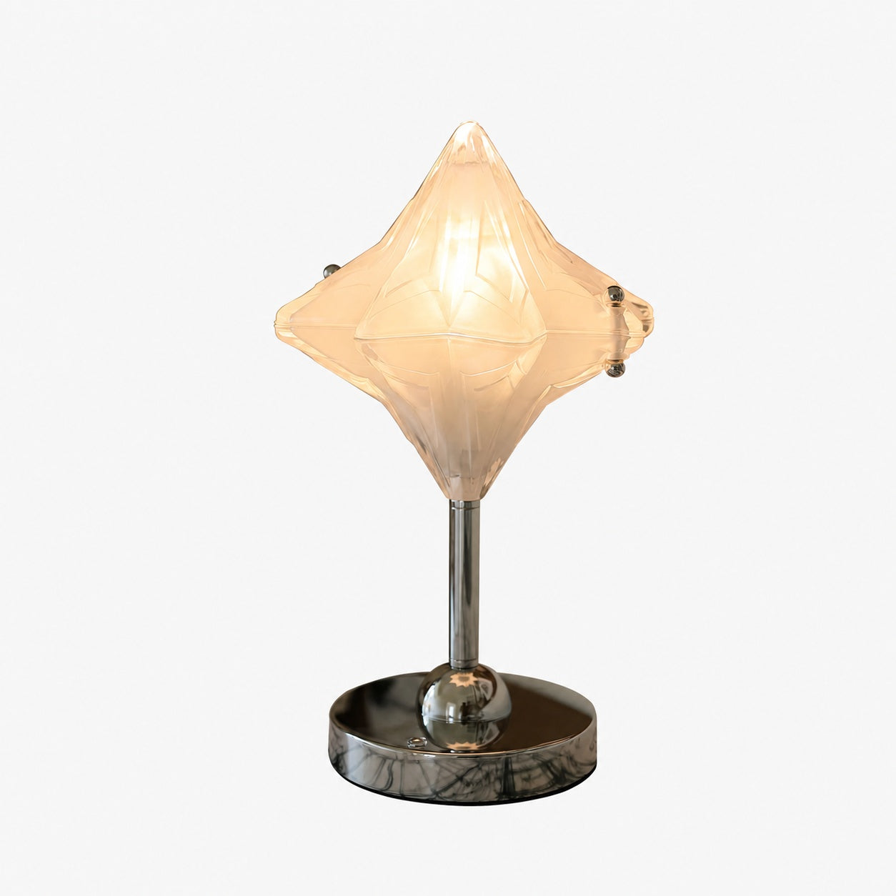 Art Deco Star Table Lamp - Frosted Glass Light for Modern Bedrooms - Astris Lyra