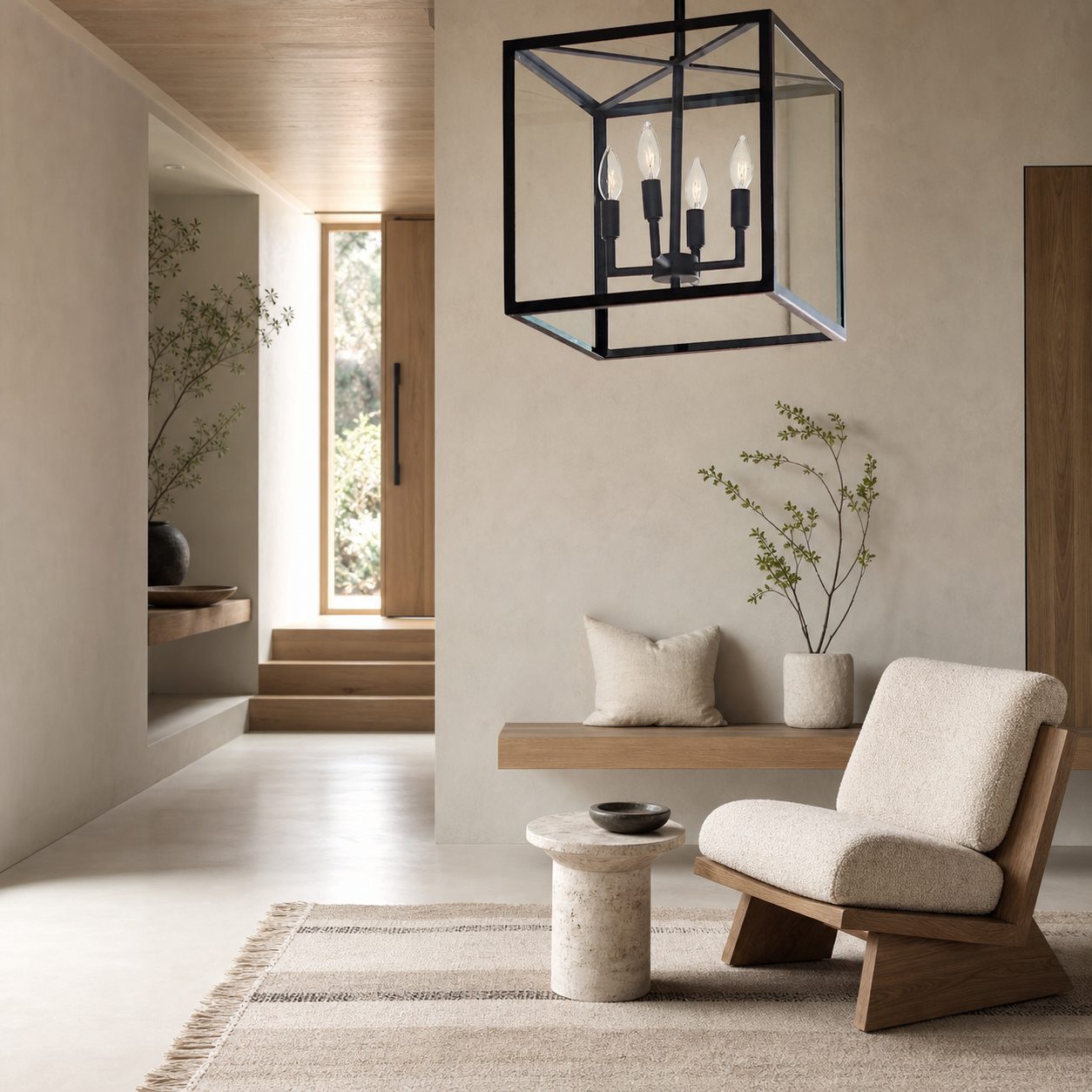 Ferrix Modern Outdoor Lantern Iron Pendant Lamp - Industial Glass Lighting Design