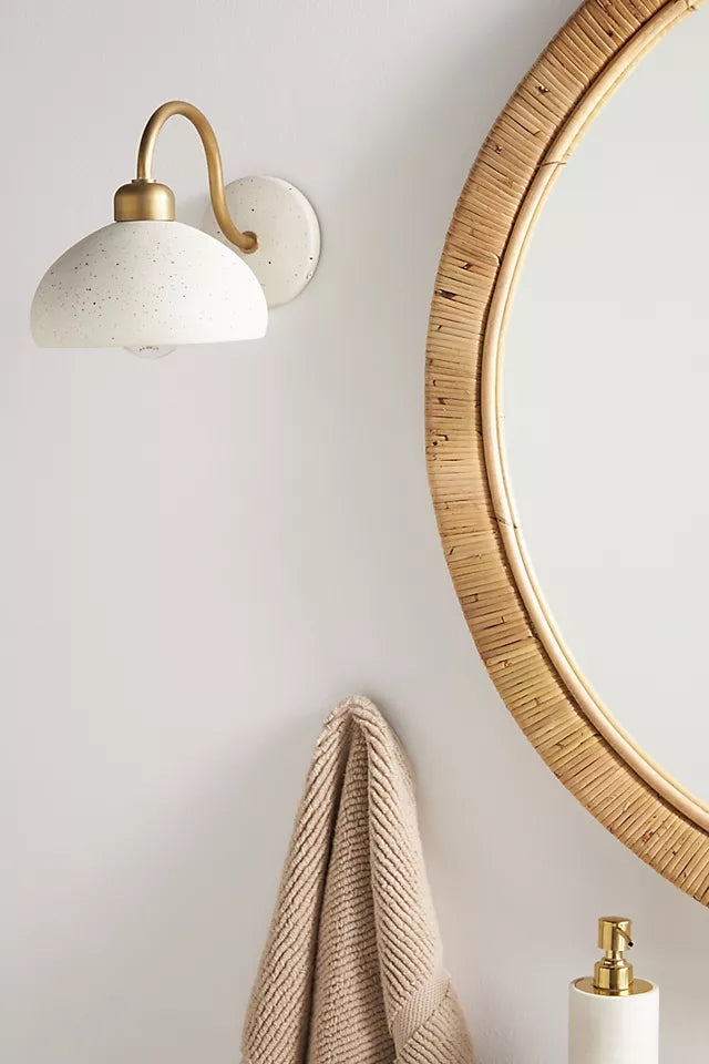Radiica Speckled Ceramic Sconce - Elegant Wall Light for Bedroom & Hallway