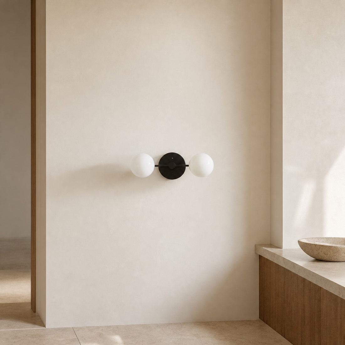 Glorica Glass Vanity Light - Modern Brass Wall Sconce for Bathroom Style