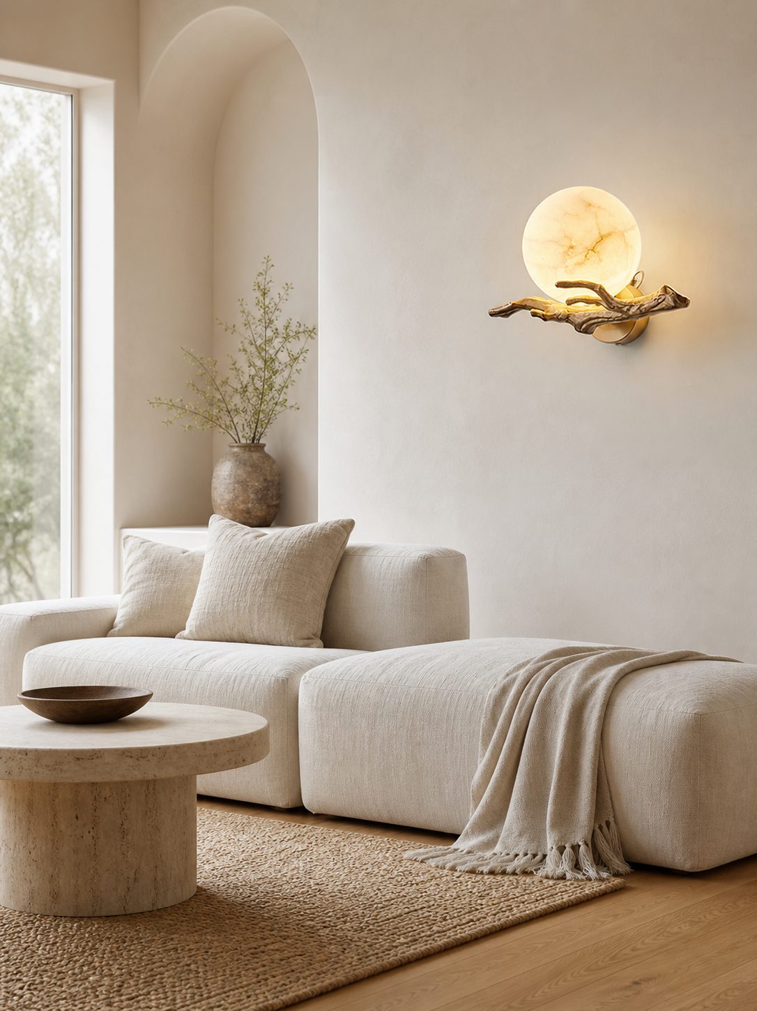 Retro Twigs Alabaster Wall Lamp