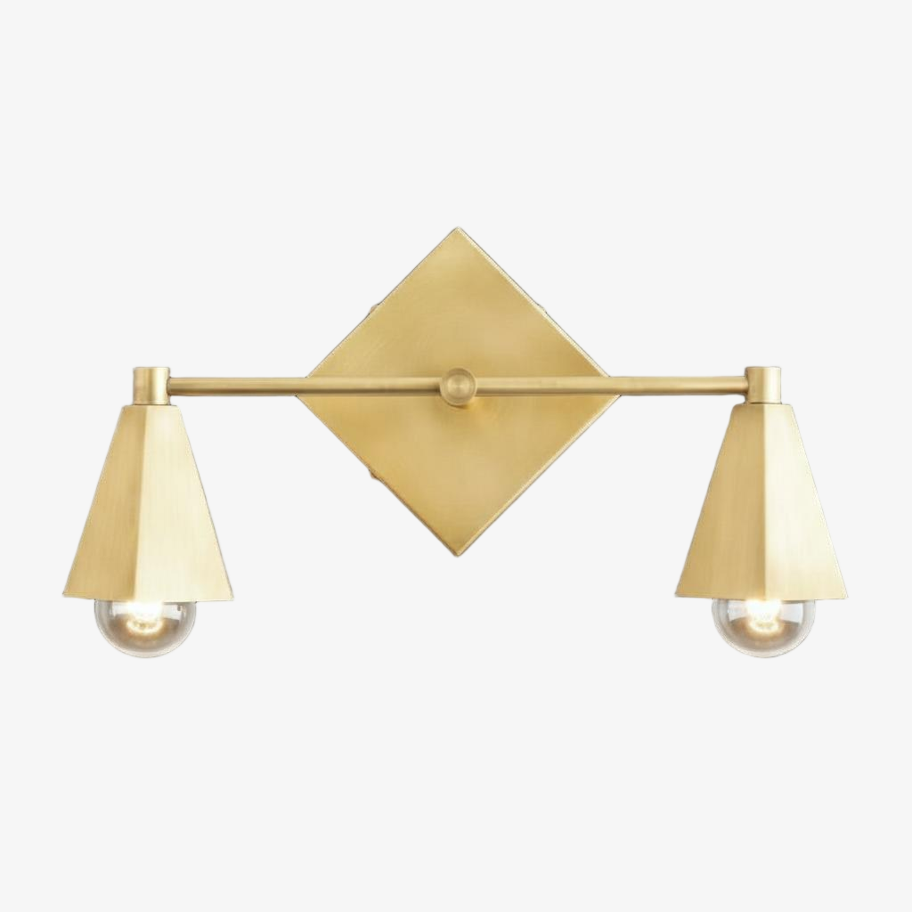 Ornato Luxe Geometric Vanity Light - Solid Brass Art Deco Bathroom Lighting