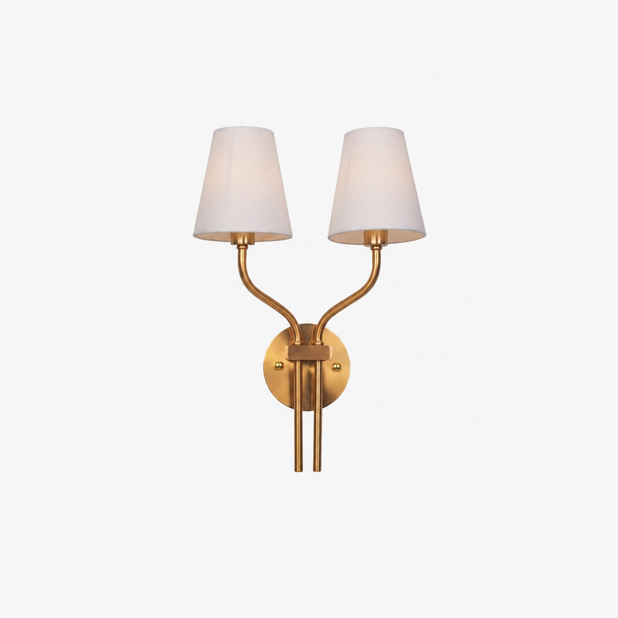 Hotel Inspired Gold Plated Dual Head Wall Lamp for Bedroom