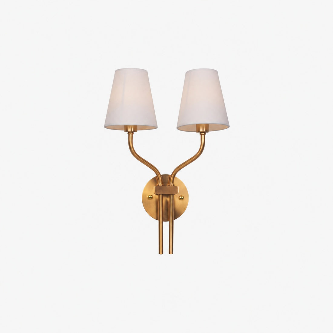 Hotel Inspired Gold Plated Dual Head Wall Lamp for Bedroom
