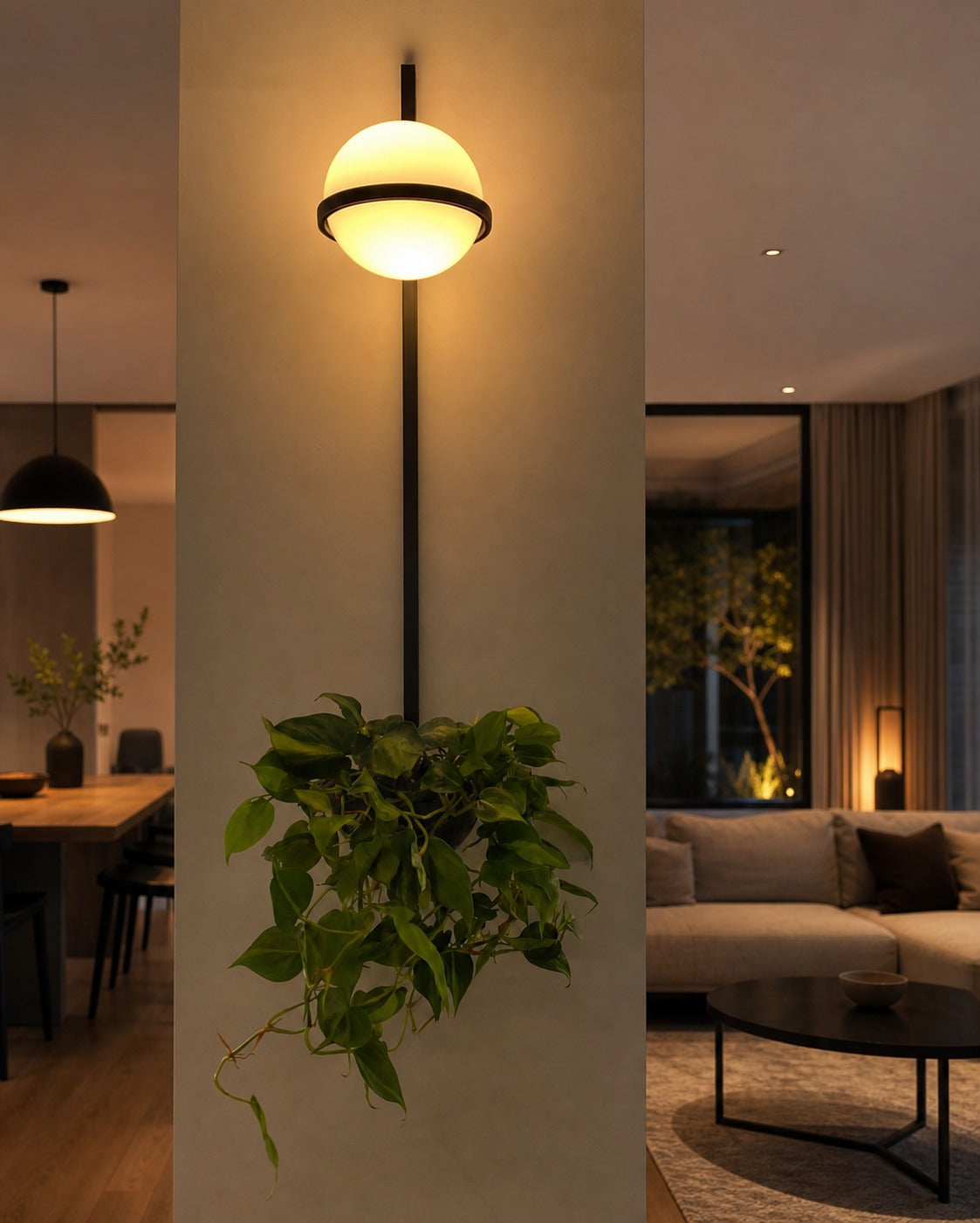 Globe Shade Minimalist Wall Lamp for Indoor and Outdoor Spaces