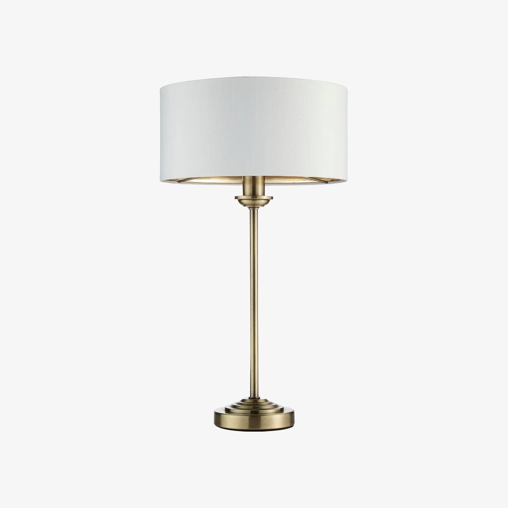 Tela 1‑Light and 3‑Light Table Lamp – Modern Linen & Metal for Bedside or Living Room