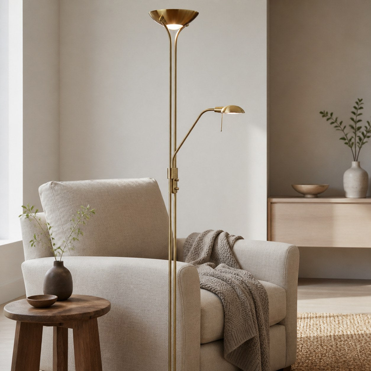 Linexis Art Deco Metal & Opal Glass Floor Lamp – Dual-Light Design for Modern Interiors