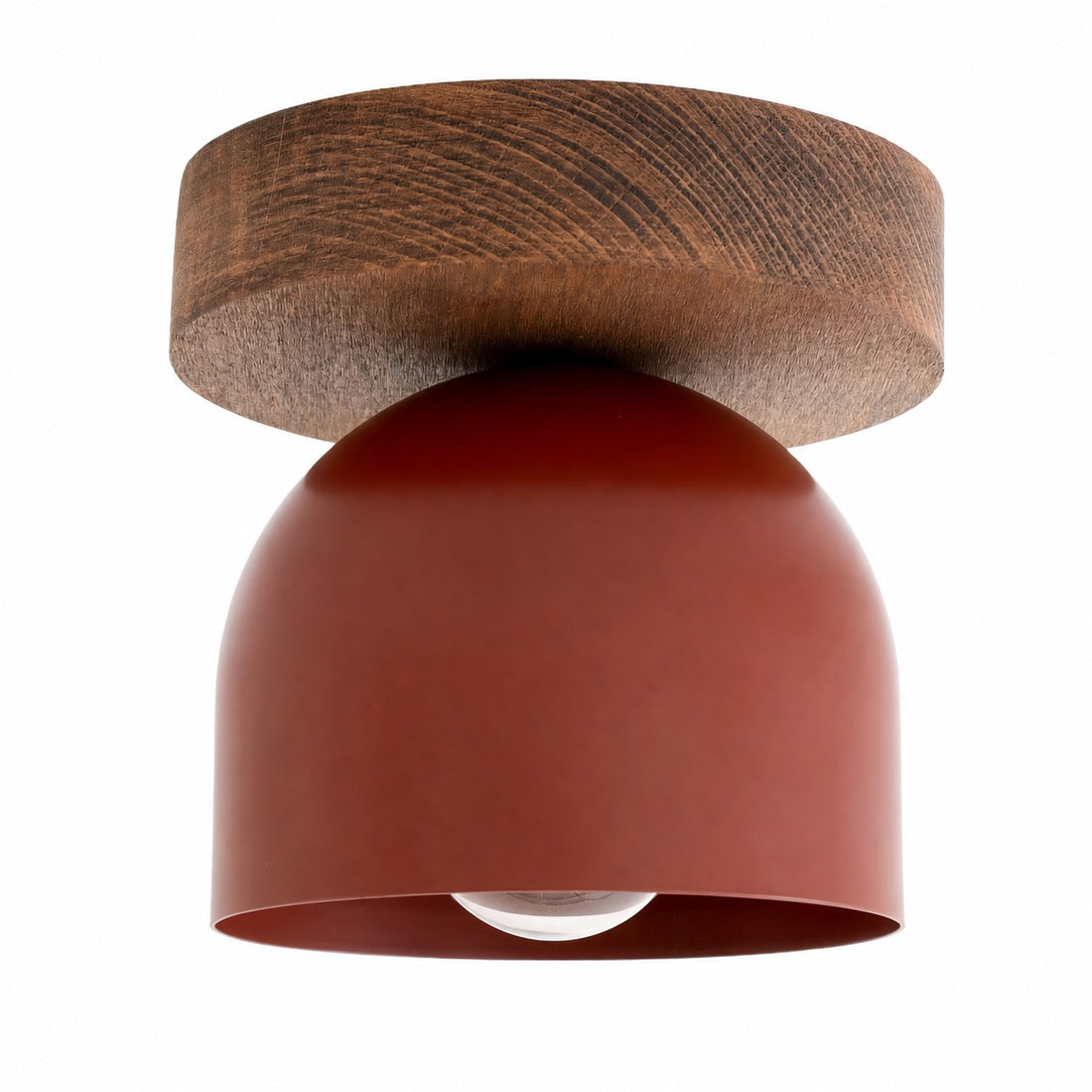 Metio Dome Modern Rustic Ceiling Light - Wooden and Metal Fusion