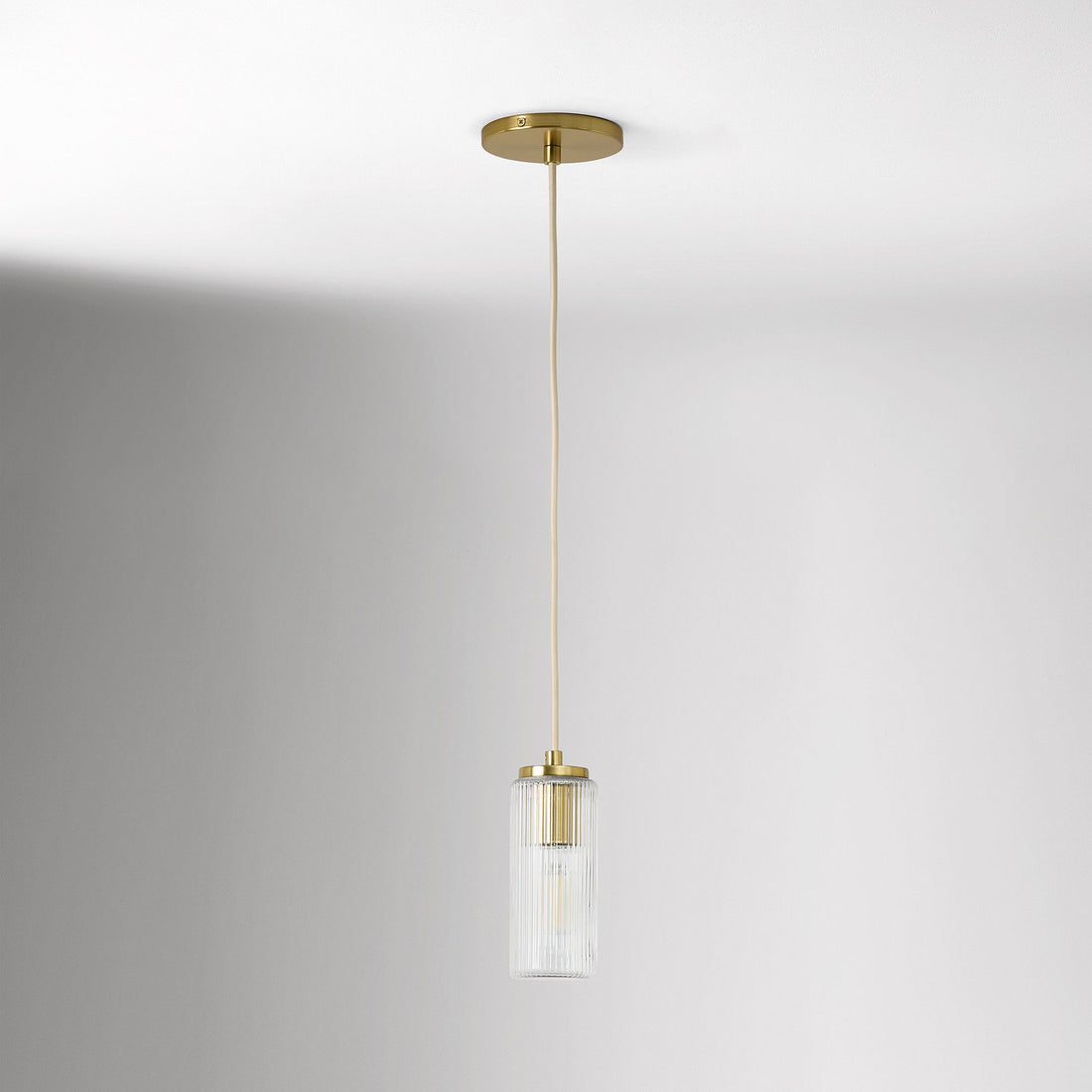Rivora Fluted Glass Pendant Light – Modern Ribbed Shade