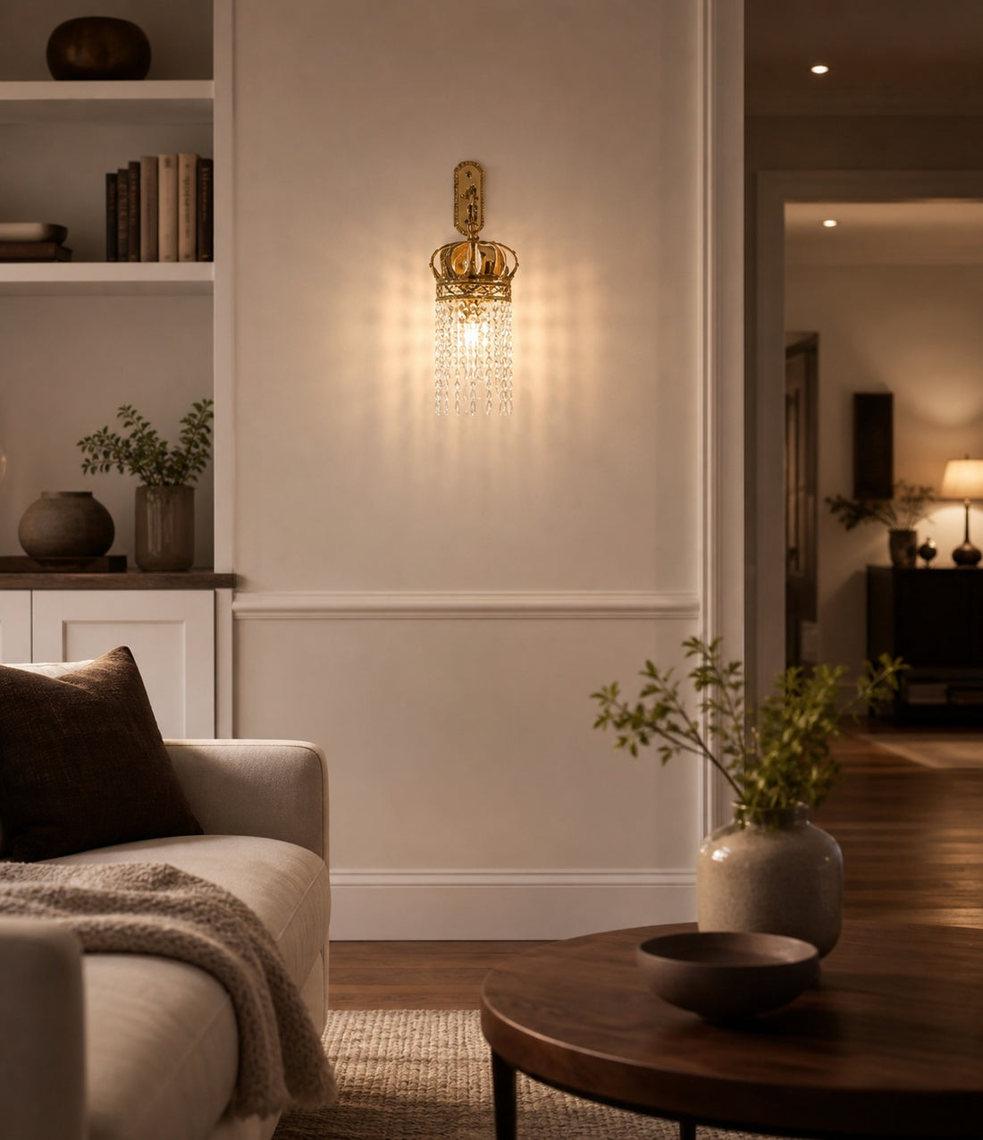 Timon Brass Crown Wall Lamp