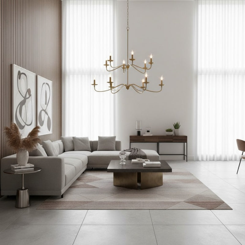 Reticula Modern Round Chandelier – Iron Frame with Open Circular Design for Dining or Entry