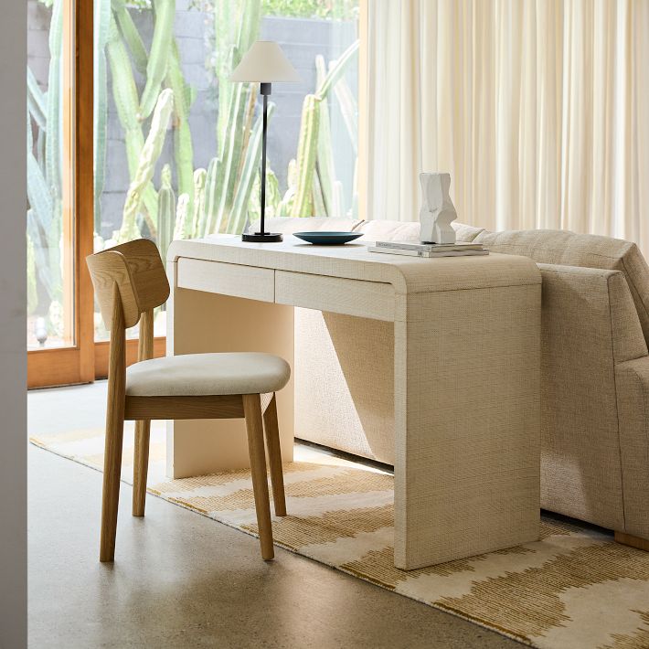 Diora Table & Floor Lamps - Linen Shade Modern Linear Style Sophisticated Accent
