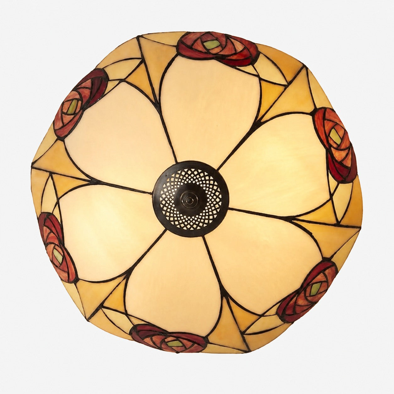 TF Ingram Handcrafted Stained Glass Ceiling Lamp – Vintage Art Deco Tiffany Light for Dining Room
