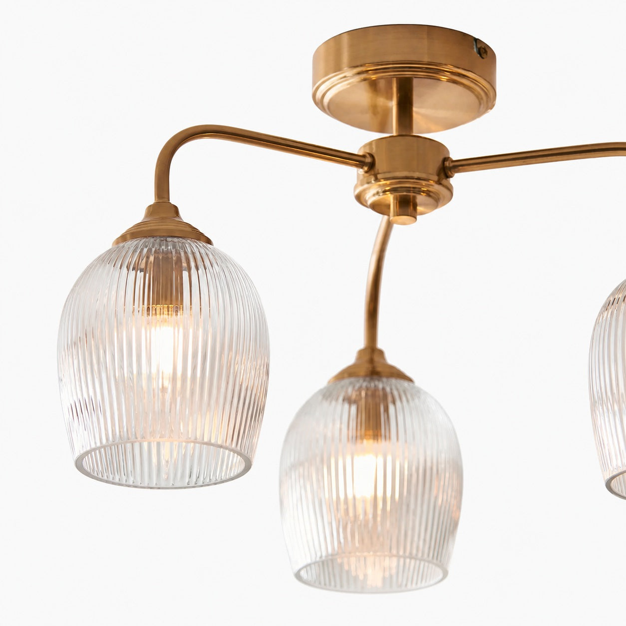 Brazara Multi-Light Glass Shade Pendant Lamp – Curved Metal Arms for Modern Homes
