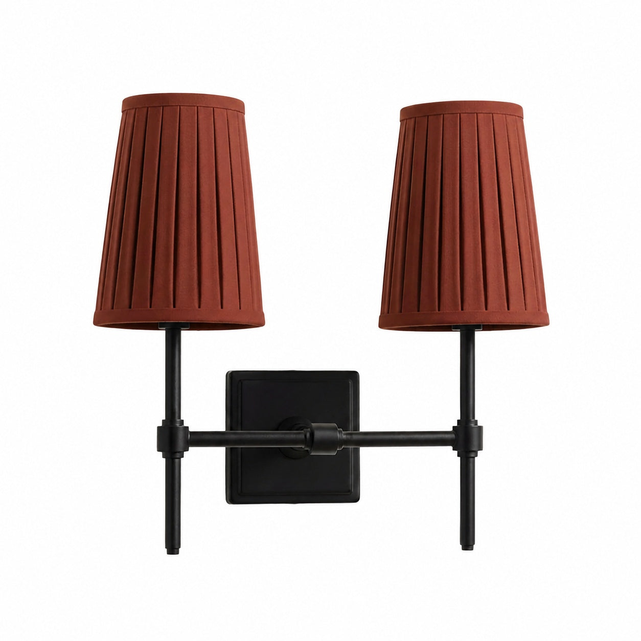 Derlina White Linen Shades Wall Lamp – Retro Metal Multi-Head Lighting Fixture